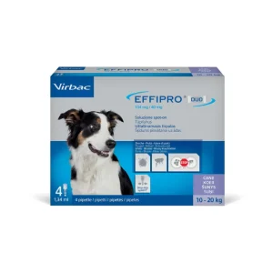 Virbac - Effipro Duo Spot-On Antiparassitario Cani da 10-20 Kg 4 Pipette