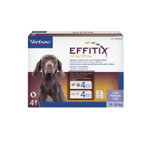 Virbac - Effitix Soluzione Spot-On per Cani Medium da 10-20 Kg 4 Pipette da 2,2 ml