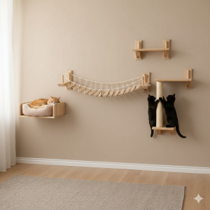 Tiragraffi da parete – ponte sospeso in legno – pontfélin