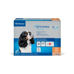 Virbac - Effipro Duo Spot-On Antiparassitario Cani da 2-10 Kg 4 Pipette