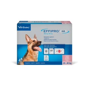 Virbac - Effipro Duo Spot-On Antiparassitario Cani da 20-40 Kg 4 Pipette