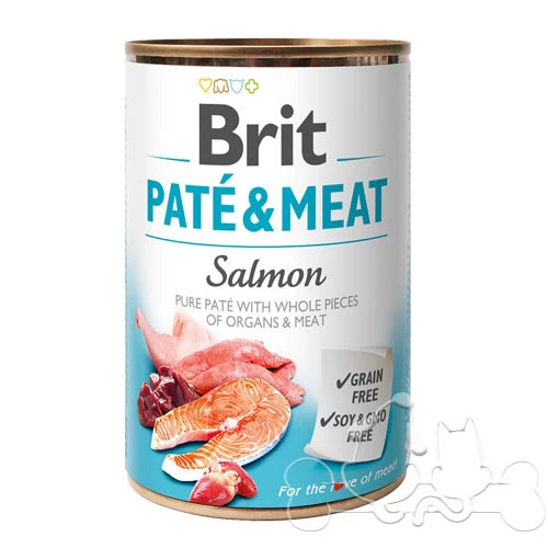 Brit Umido Cane patè e pezzi di Salmone