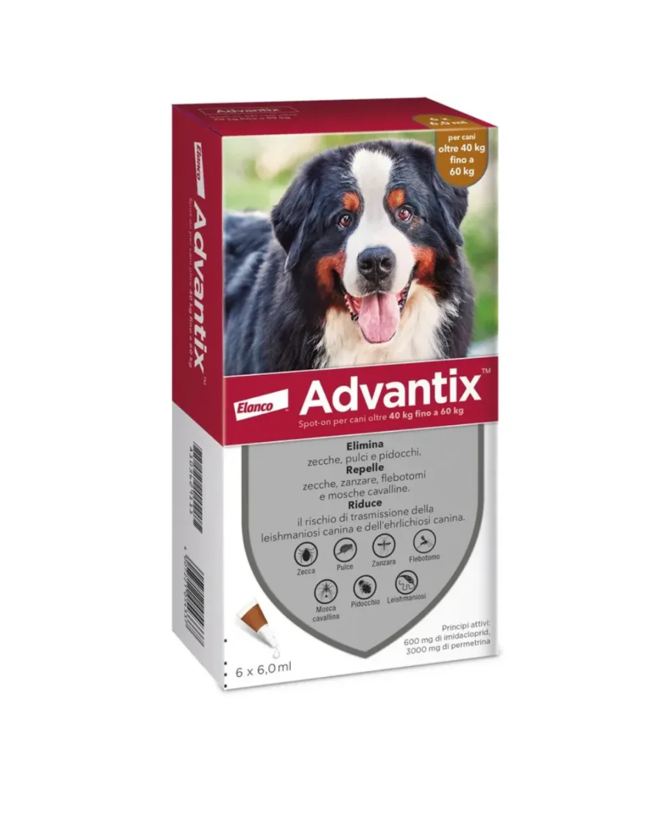 Advantix - 6 Pipette Spot On Antiparassitario Per Cani 40-60 kg - Elanco - immagine 2