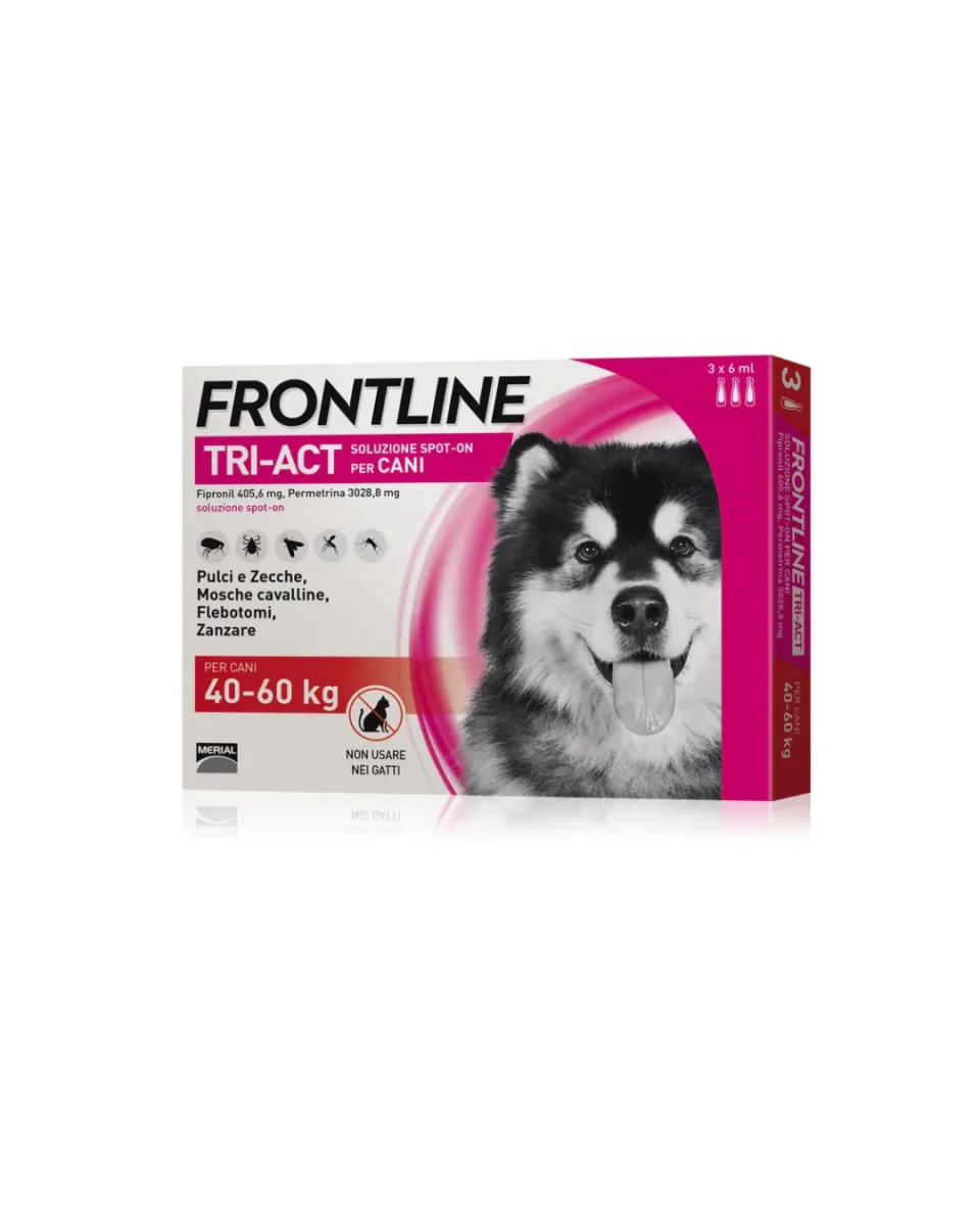 Frontline Tri - Act Spot On - per Cani 40 - 60 kg - 3 Pipette - immagine 2