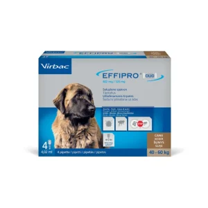 Virbac - Effipro Duo Spot-On Antiparassitario Cani da 40-60 Kg 4 Pipette