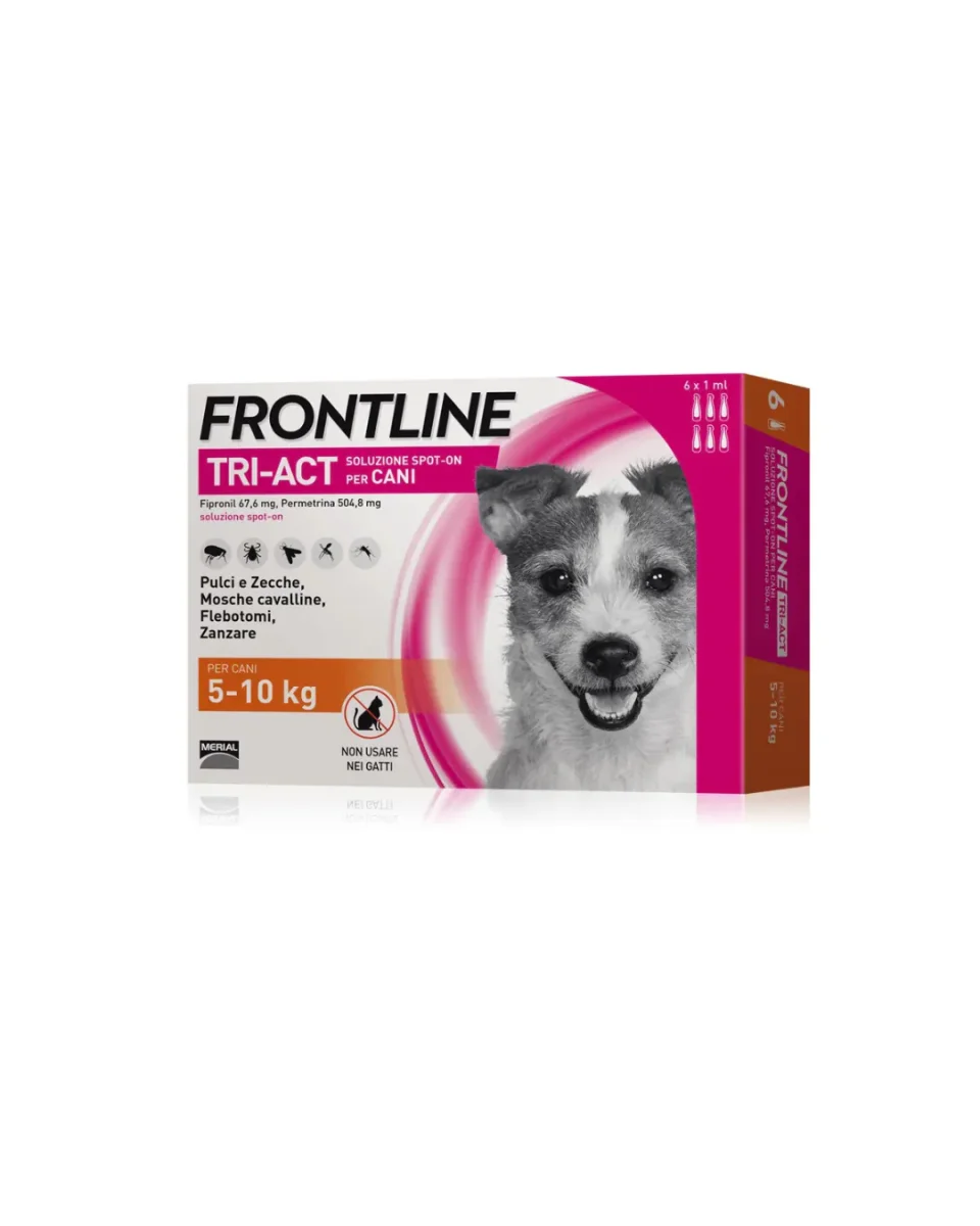 Frontline Tri - Act Spot On - Per Cani 5 - 10 kg - 6 Pipette - immagine 2