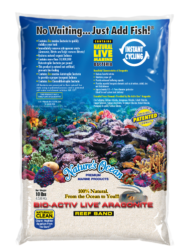 NATURAL WHITE Sabbia Viva Premium LIVE Aragonite Sand for Aquariums 9,07 Kg
