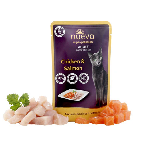 Nuevo Adult Pollo e Salmone Bustine Umido Gatto - immagine 2