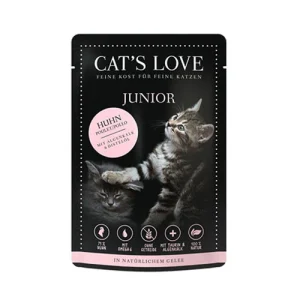 Cat's Love Umido Gatto Bustine Junior Pollo con Alghe Marine