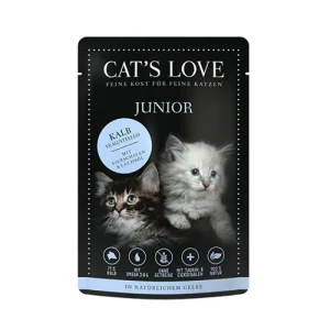 Cat's Love Umido Gatto Bustine Junior Vitello con Guscio d'Uovo