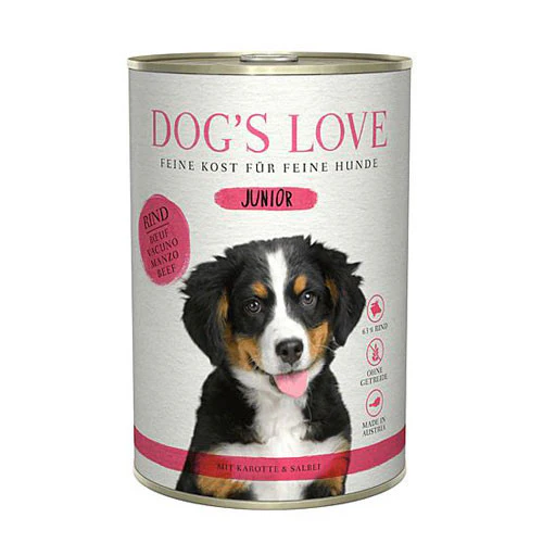 Dog's Love Umido Cane Junior Manzo con Carote e Salvia - immagine 2