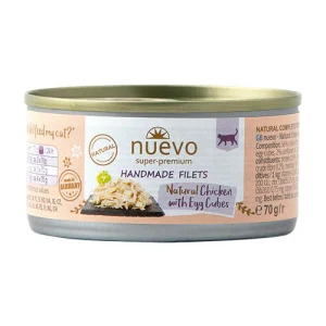 Nuevo Filetti di Pollo con Uova AL NATURALE Umido Gatto