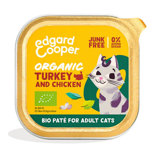 Edgard & Cooper Umido Gatto BIO Adult Tacchino Pollo e Semi di Chia PATÈ