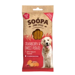 Soopa Dental sticks Mirtilli Rossi e Patate Dolci JUMBO Snack per Cani
