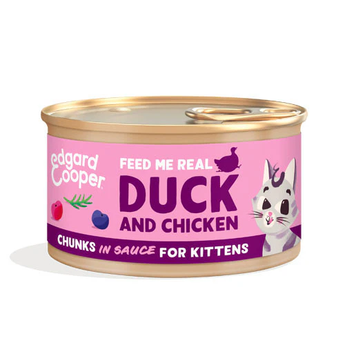 Edgard & Cooper Umido Gatto Kitten Anatra e Pollo BOCCONCINI IN SALSA - immagine 2