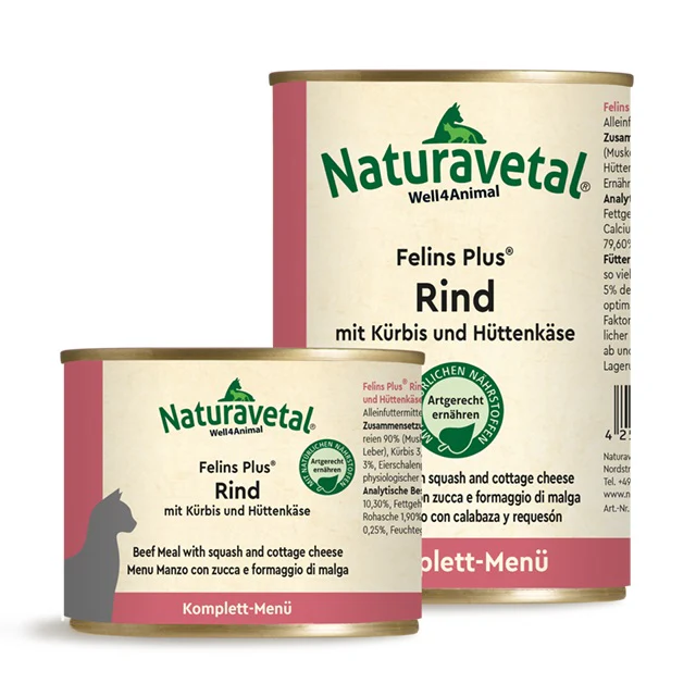 Naturavetal Umido Felins Plus con Manzo Verdure e Formaggio Menu Completo gatto - immagine 2