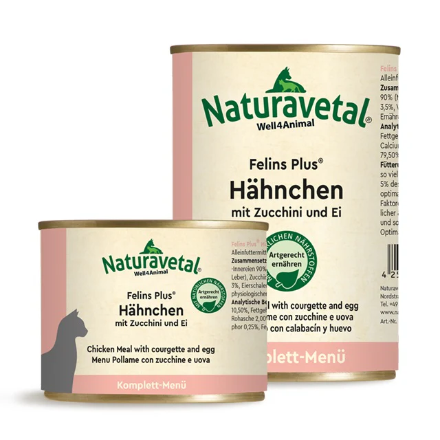 Naturavetal Umido Felins Plus con Pollo Verdure e Uova Menu Completo gatto