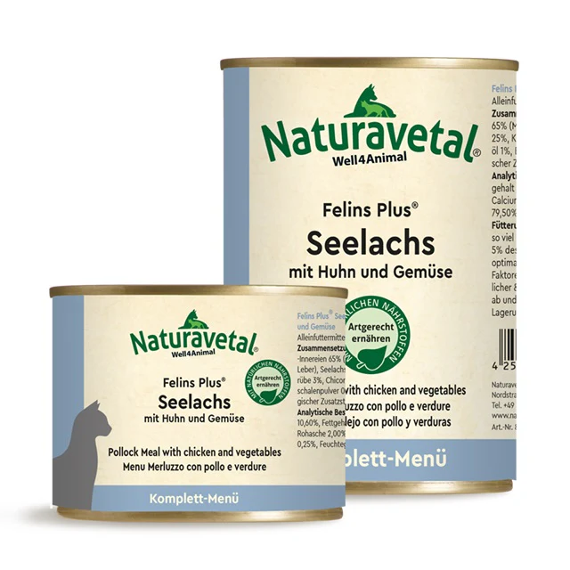 Naturavetal Umido Felins Plus Merluzzo Pollo e Verdure Menu Completo gatto