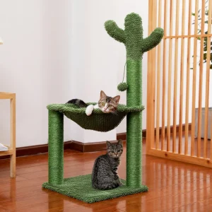 Albero tiragraffi economico a forma di cactus con amaca – modello: “cactou”