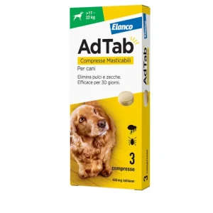 AdTab - Elanco - 3 Compresse Antiparassitarie Masticabili Per Cani 11-22kg