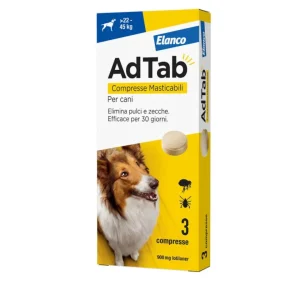 AdTab - Elanco - 3 Compresse Antiparassitarie Masticabili Per Cani 22 - 45 kg