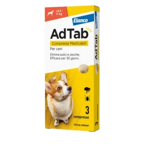 AdTab - Elanco - 3 Compresse Antiparassitarie Masticabili Per Cani 5,5 - 11 kg