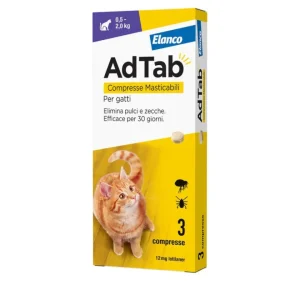 AdTab - Elanco - 3 Compresse Antiparassitarie Masticabili Per Gatti 0,5 - 2 kg