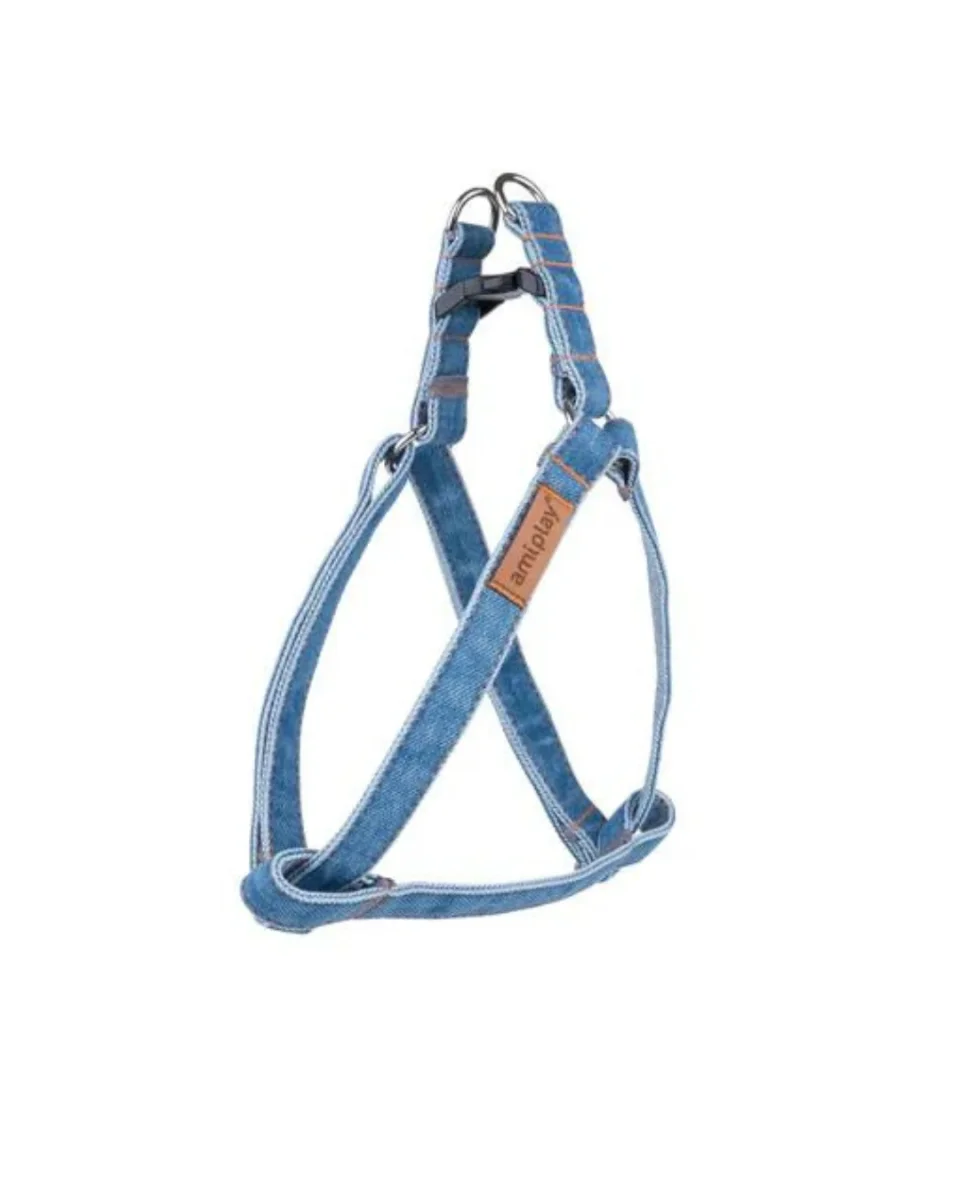 Amiplay - Pettorina regolabile NEW YORK Denim Blu L - immagine 2