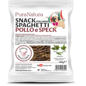 Officinalis Spaghetti Pollo, Speck e Curcuma Snack per Cani