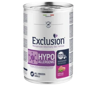 Exclusion - Diet Hypoallergenic Monoproteico Dog Adult All Breeds - Maiale e Piselli Umido 400g