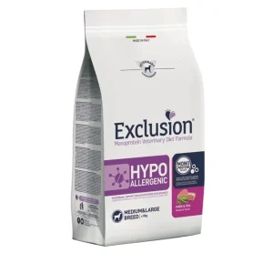 Exclusion - Veterinary Diet Hypoallergenic Medium e Large Breed - Maiale e Piselli 12kg