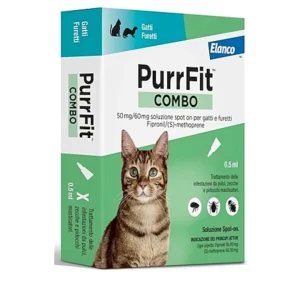 Elanco - PurrFit Combo Antiparassitario gatti e Furetti 50mg/60mg Soluzione Spot On 6 Fiale x 0,5ml