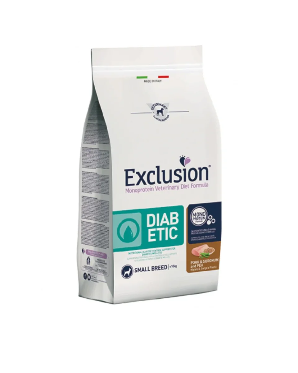 Exclusion - Veterinary Diet Diabetic Small - Maiale Sorgo e Piselli 2kg - immagine 2