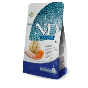 Farmina - N&D - Ocean Gatto Kitten - Merluzzo , Gamberetto , Zucca e Melone 300 gr