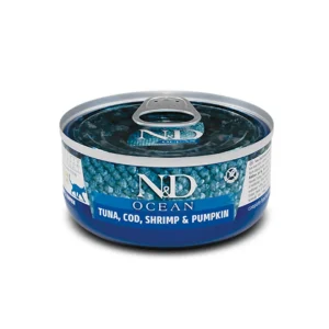 Farmina - N&D - Wet Cat Ocean - Tonno, Merluzzo, Gamberetto e Zucca 70gr