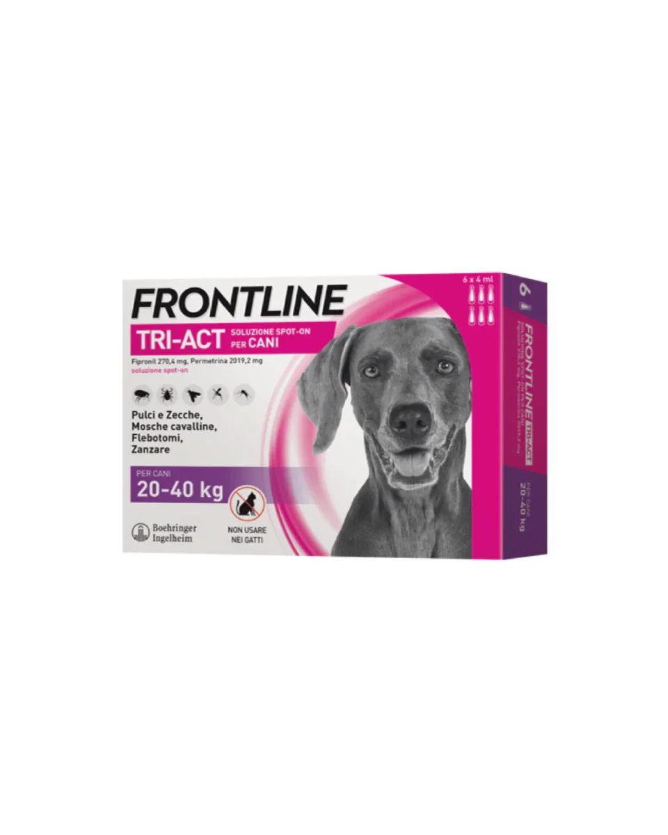 Frontline Tri - Act Spot On - Per Cani 20 - 40 kg - 6 Pipette - immagine 2