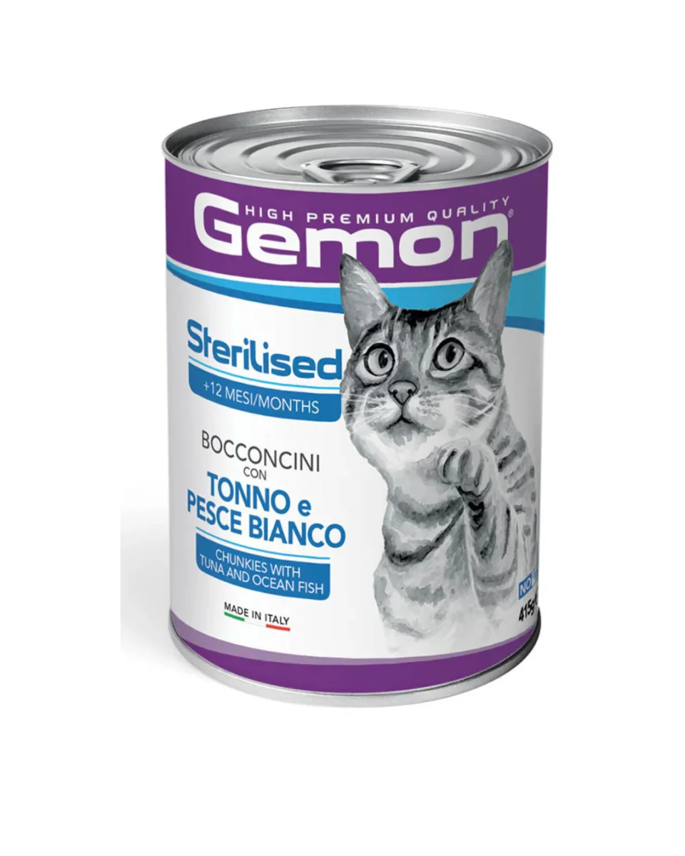 Gemon - Cat Sterilized Bocconcini Tonno e Pesce Bianco 415 gr - immagine 2