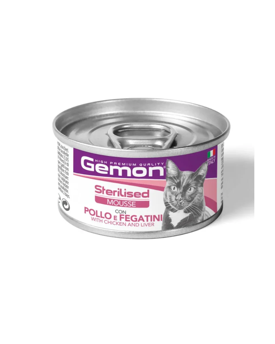 Gemon - Mousse per Gatti Sterilizzati Pollo e Fegatini 85gr - immagine 2