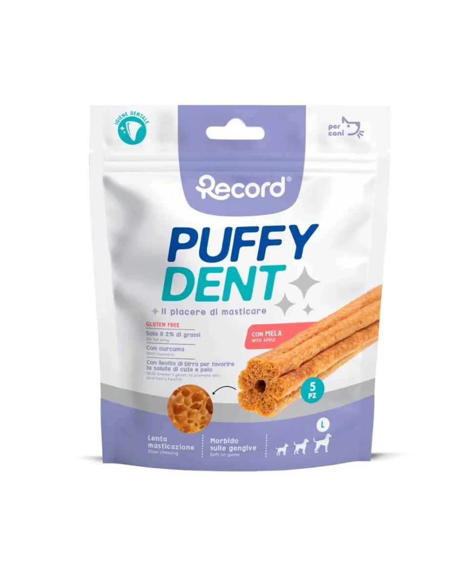 Record Puffydent 5 Snack Morbido Gusto Menta L 120gr per Cani - immagine 2
