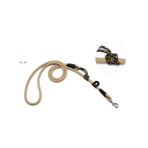 LeoPet - Guinzaglio Regolabile in Corda con Moschettone - Ø 1,2 x min 120 max 180 cm