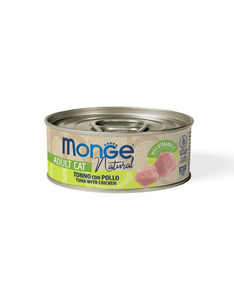 Monge - Natural per Gatti - Tonno Pinne Gialle e Pollo 80 gr