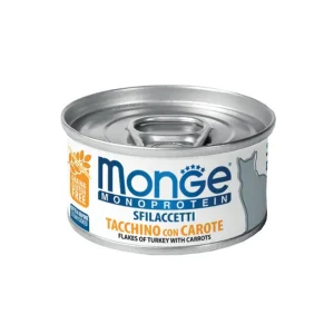 Monge Sfilaccetti Gatto Monoproteici Tacchino e Carote 80gr
