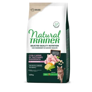 Natural Trainer - Selected Quality Nutrition per Gatti Adulti Sterilizzati - Tacchino da 1,25 kg