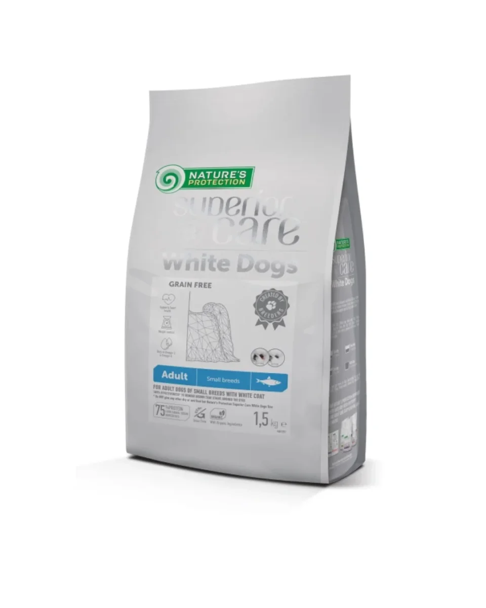 Nature's Protection - Superior Care White Dog Grain Free - Adult Small Breed - Aringa 1,5 kg - immagine 2