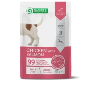 Nature's Protection - Pouch Adult Dog Skin & Coat - Cibo Umido in Bustina - Salmone e Pollo 100 gr