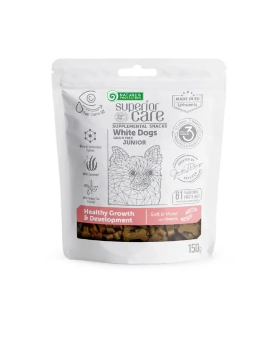 Nature's Protection - Superior Care Snack White Dog Grain Free - Junior Healthy Growth & Development - Insetti 150 gr