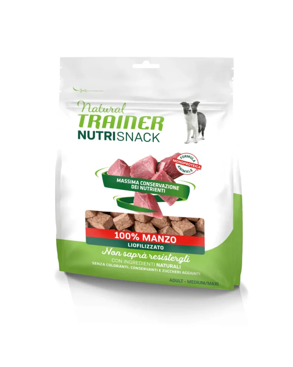 Natural Trainer - NutriSnack Cane Cucciolo e Adulto - 100% Manzo Liofilizzato 50 gr - immagine 2