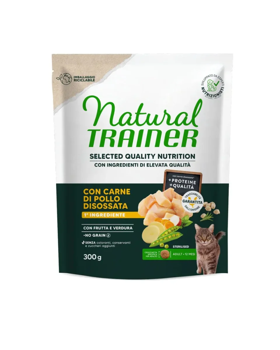 Natural Trainer - Selected Quality Nutrition per Gatti Adulti Sterilizzati - Pollo da 300g - immagine 2