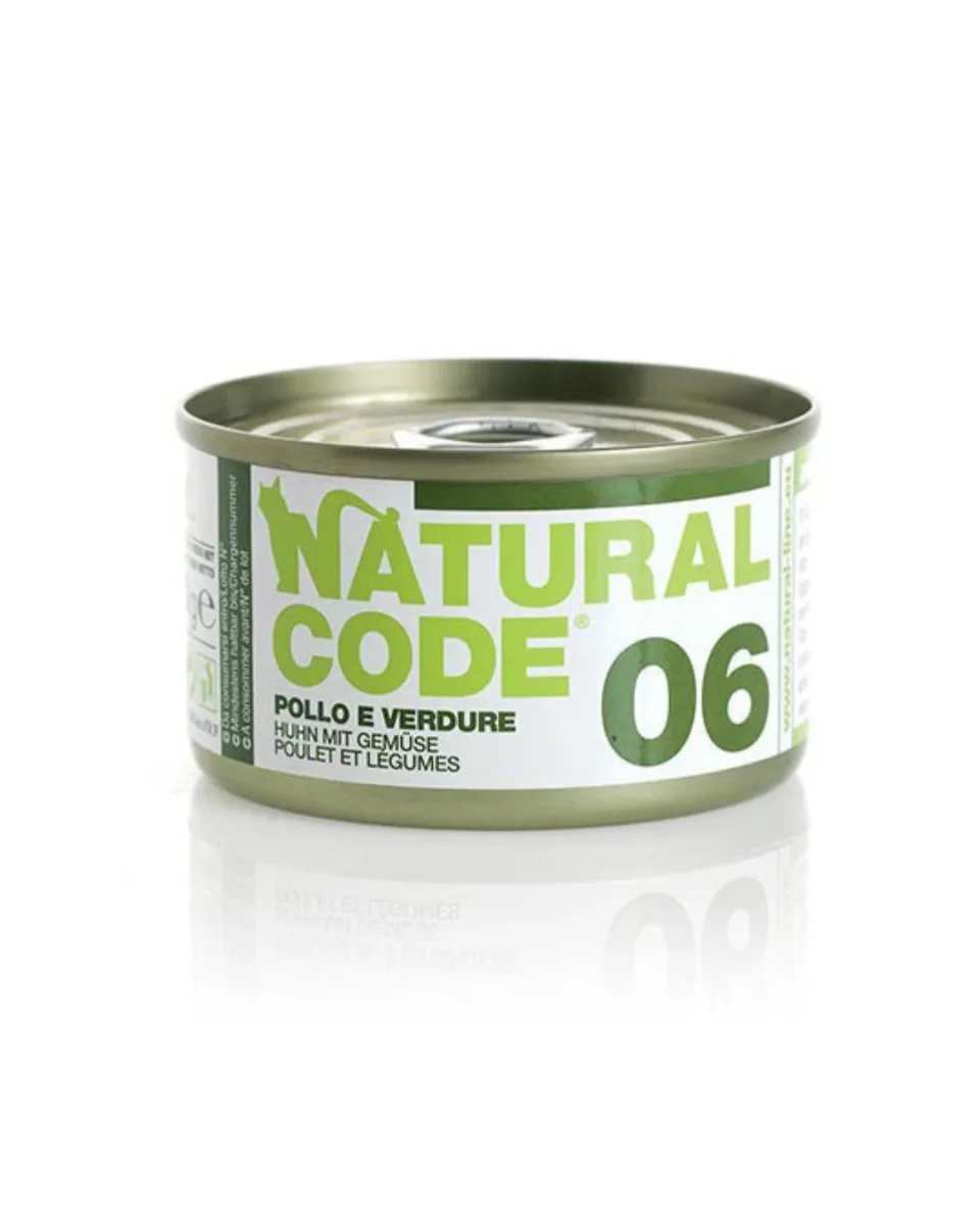 Natural code 06 - Straccetti per Gatti - Pollo e Verdure in brodo - 85gr
