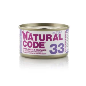 Natural code 33 - Straccetti per gatti - Tonno, Orata e Mela in Jelly - 85 gr